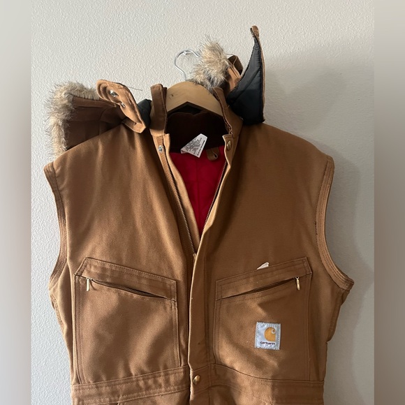 Carhartt Overalls Vintage Fur Hood 38R - Picture 3 of 16